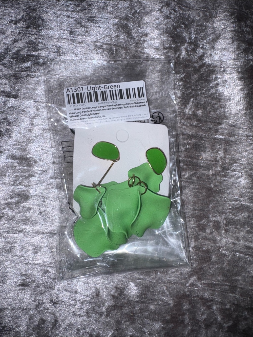 Light Green Floral Drop Hair Clip - Women Accessories